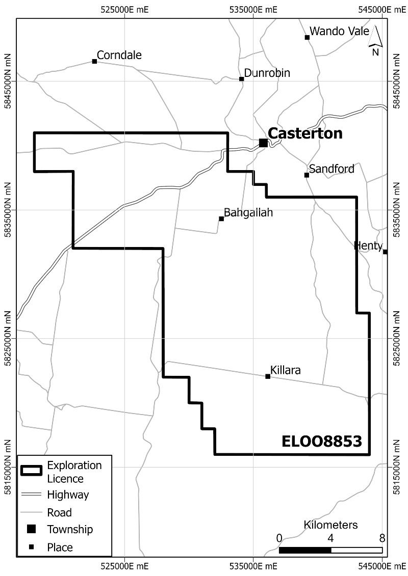 Map of application area for EL008853