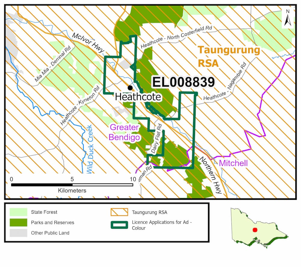 Map of application area for EL008839