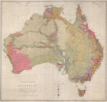 An early map of Australia showing all parts of the country and geological features