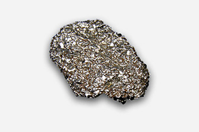 A piece of platinum which is grey in colour with white specks.