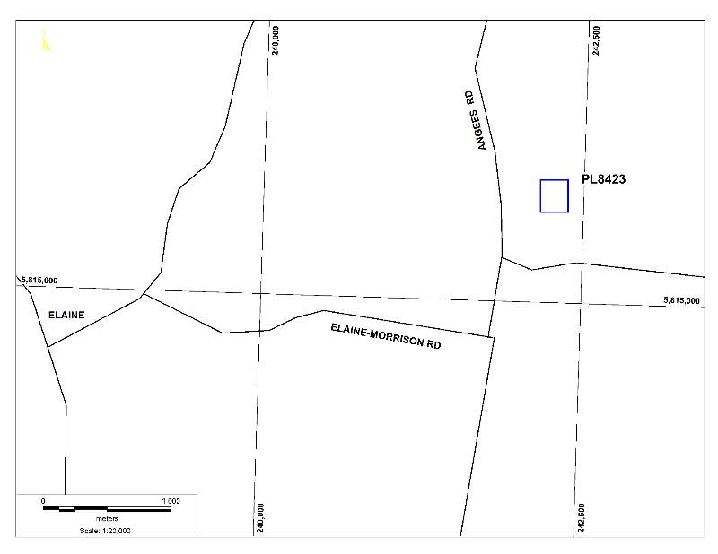 Map of application area for PL008423