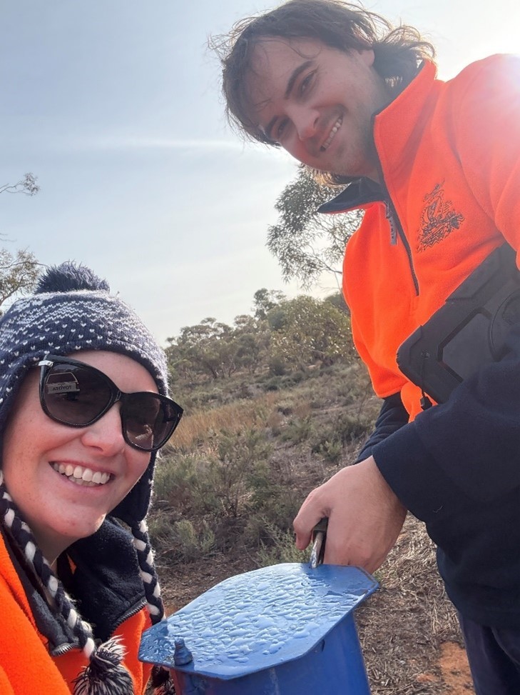 Gus and Shannon in the field