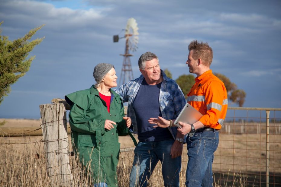 Staff consulting with community
