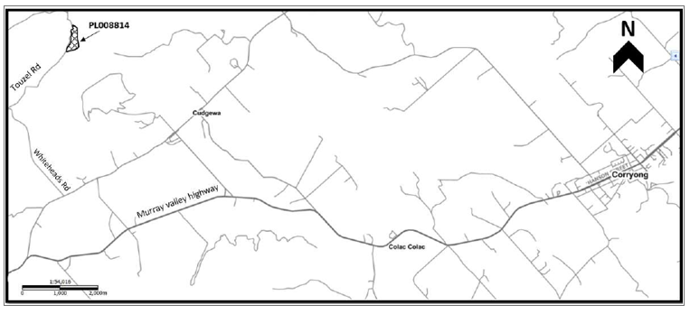 Map of application area for PL008814