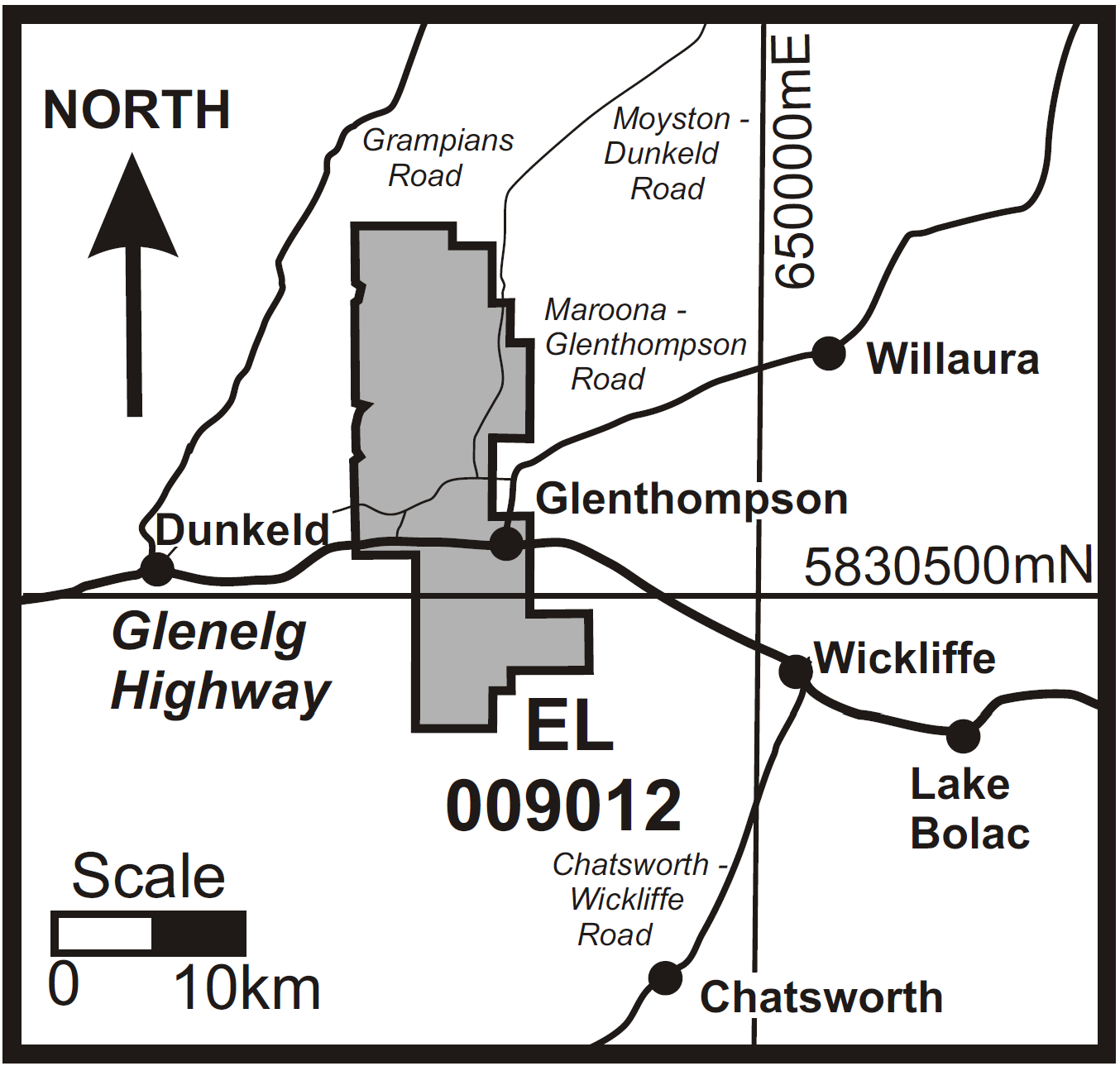 Map of application area for EL009012