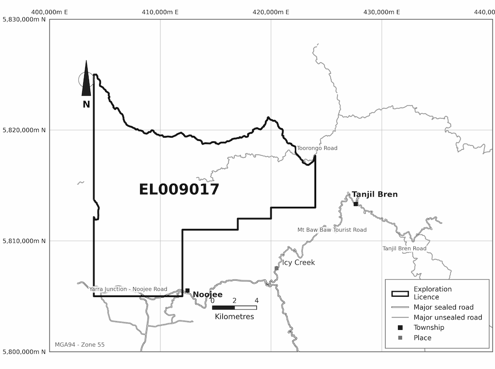 Map of application area for EL009017