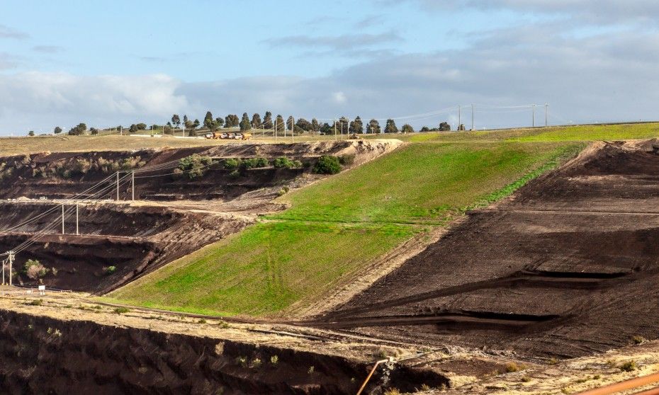 Rehabilitated batter at Latrobe Valley mine site