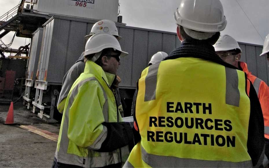 Earth Resources Regulation staff on site