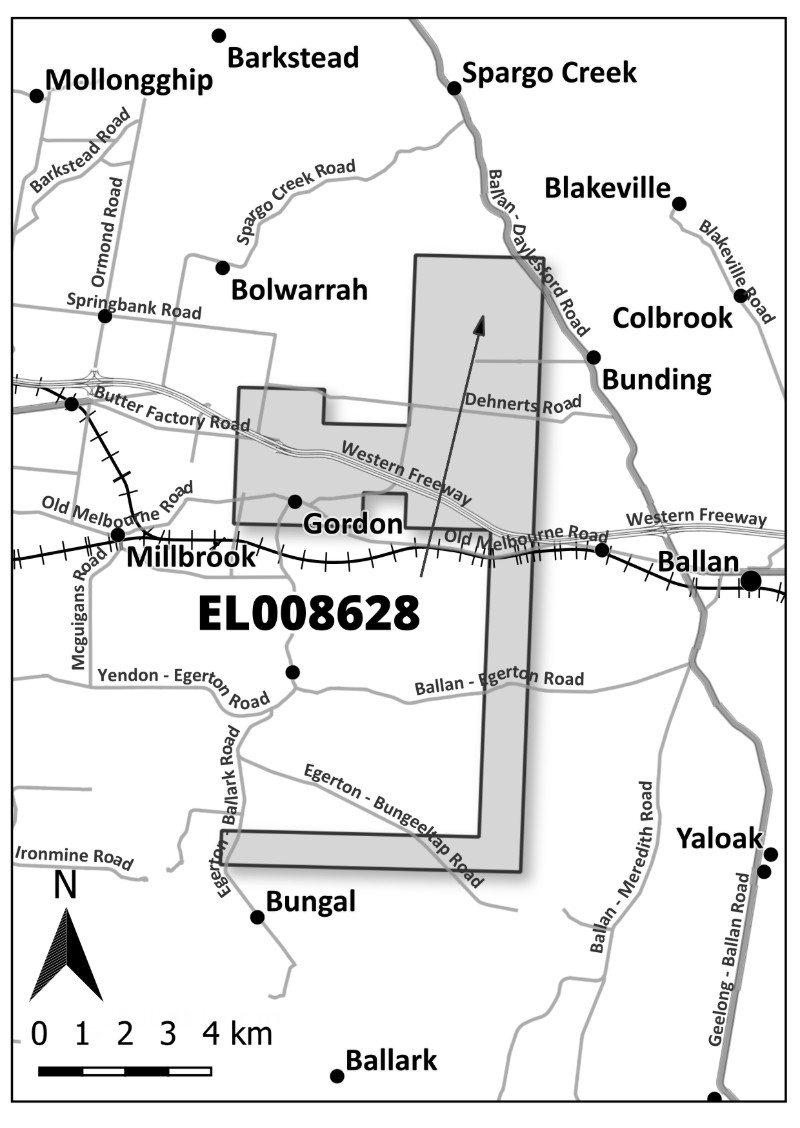 Map of EL008628 area