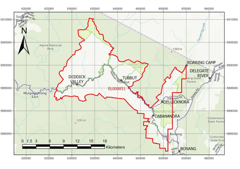 Map of application area for EL008851