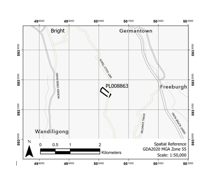 Map of application area for PL008863