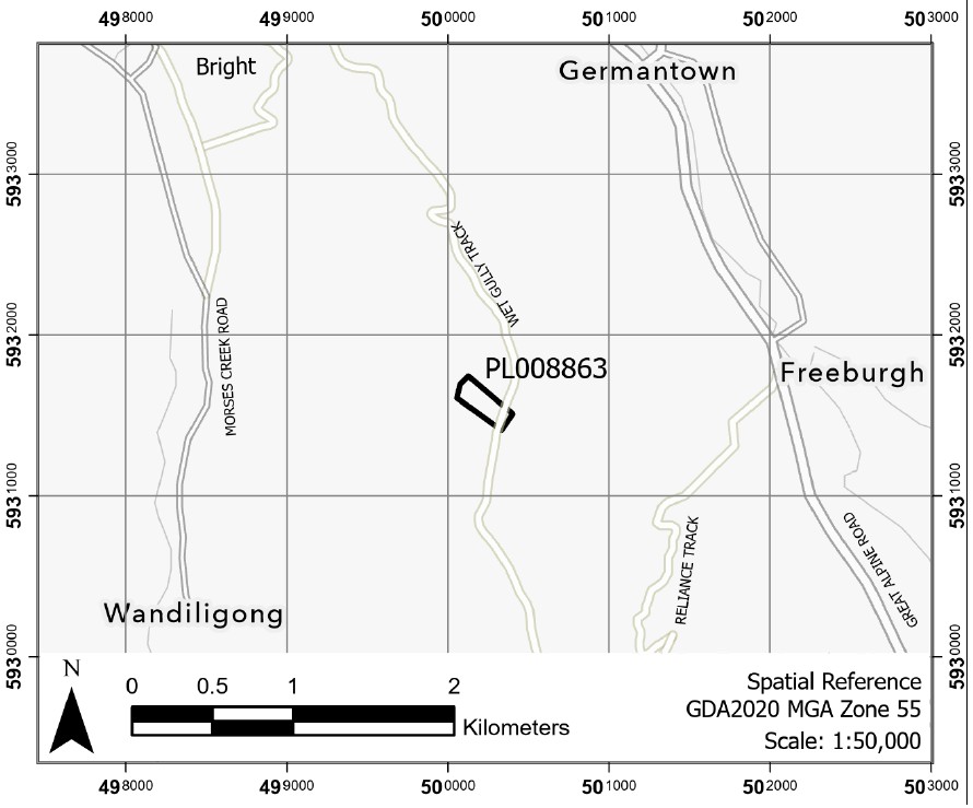 Map of application area for PL008863