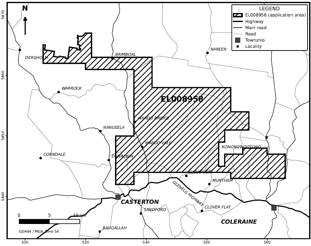 Map of application area for EL008958