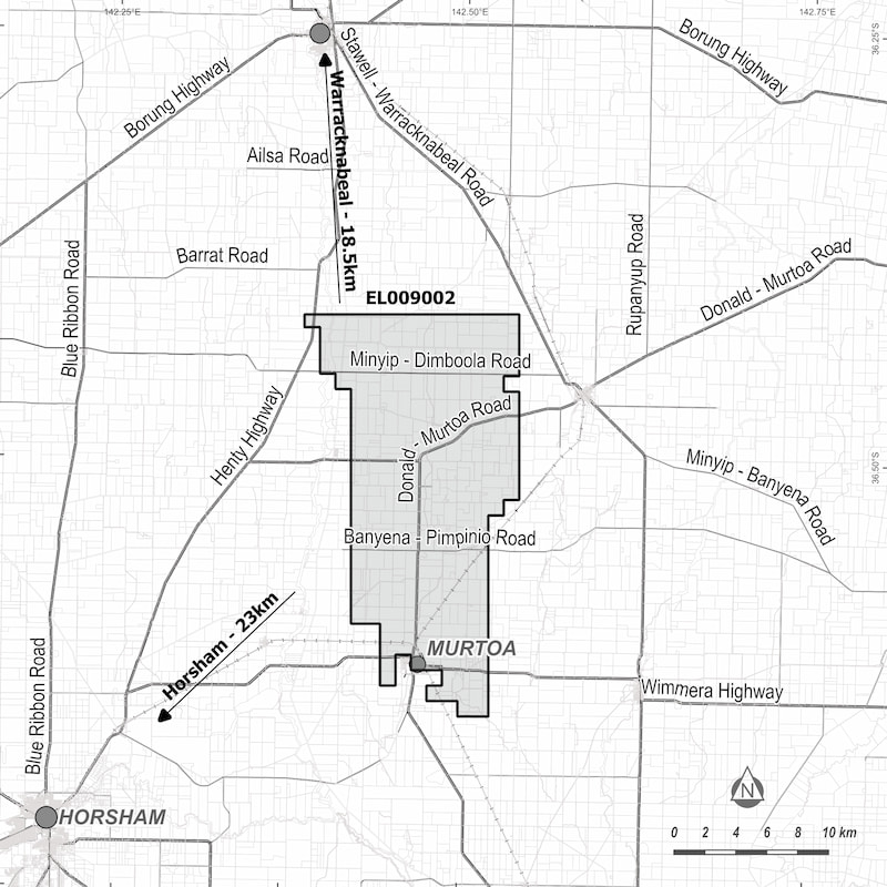 Map of application area for EL009002