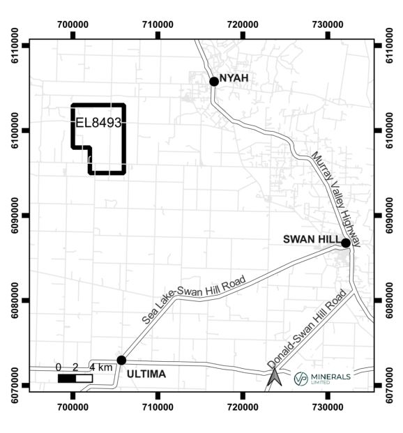 Map of application area for EL008493
