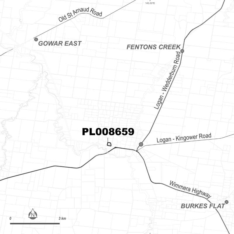 Map of application area for PL008659