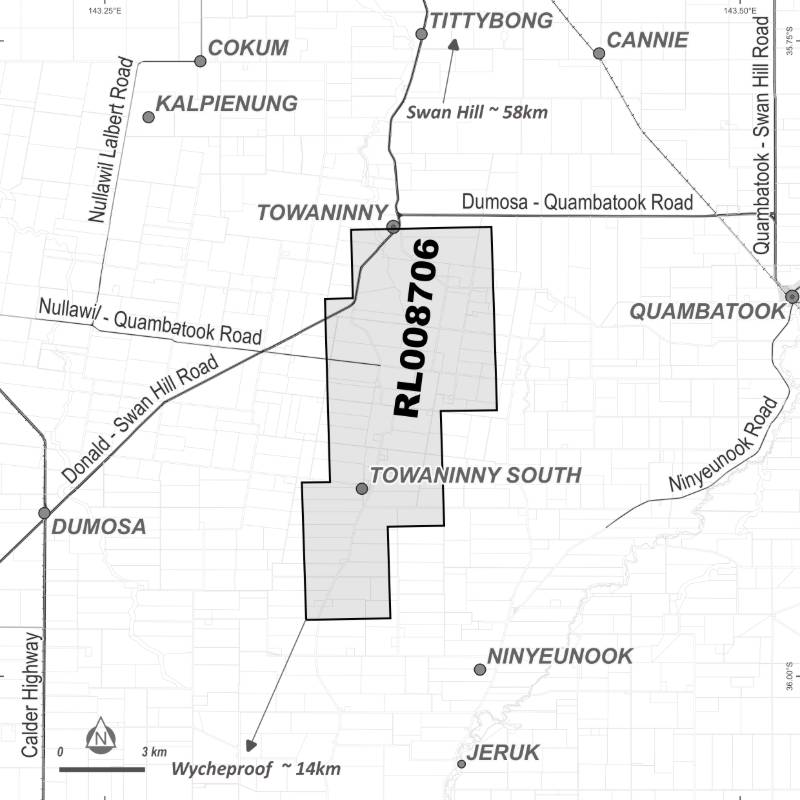 Map of application area for RL008706