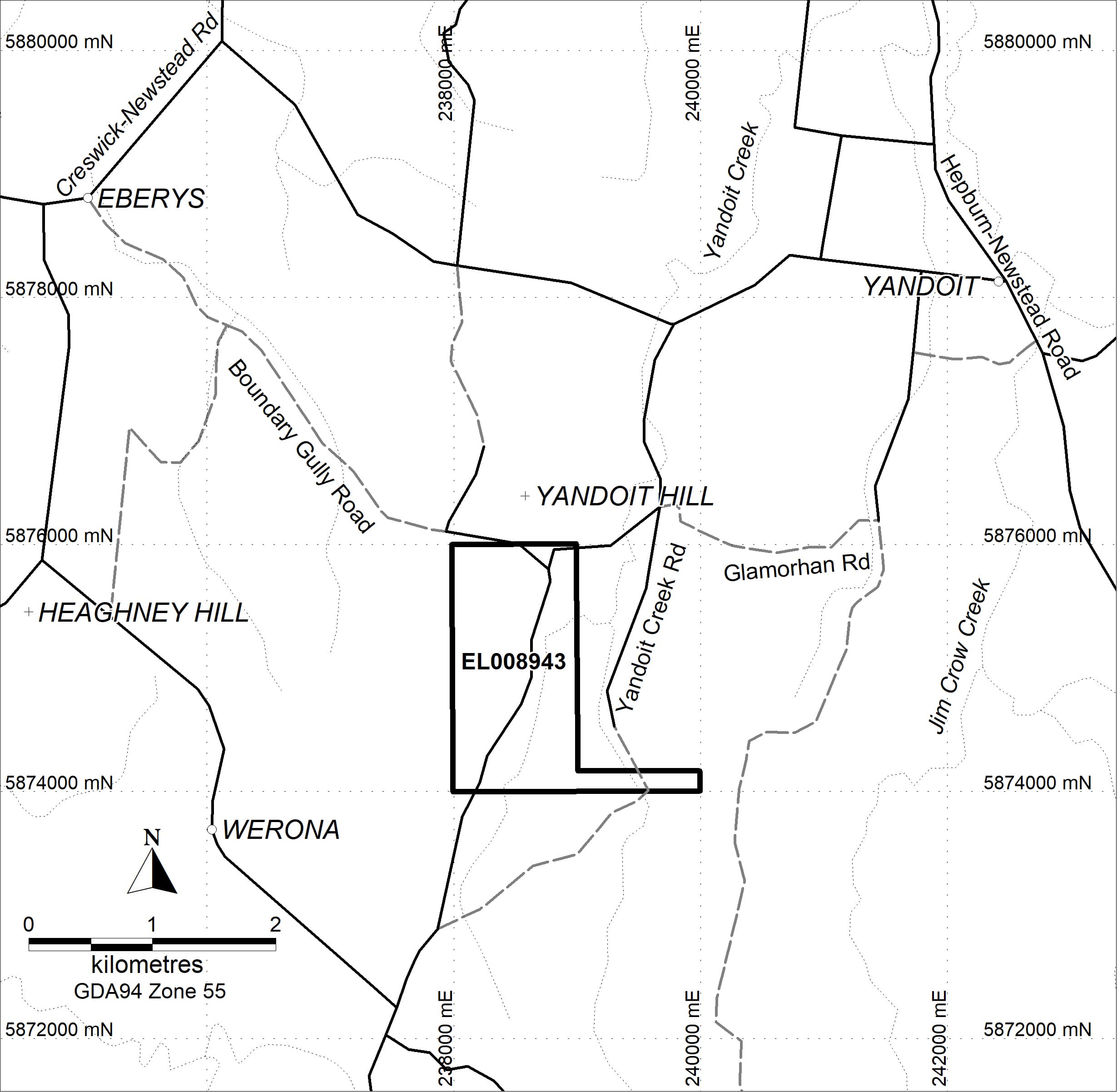 Map of application area for EL008943