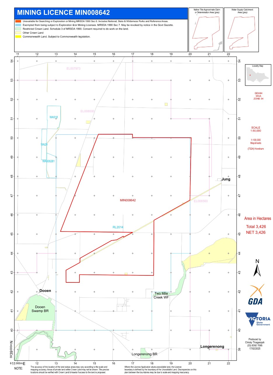 Map of application area for MIN008642