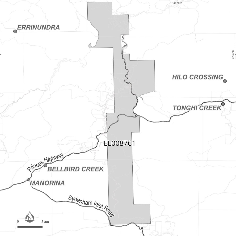 Map of application area for EL008761
