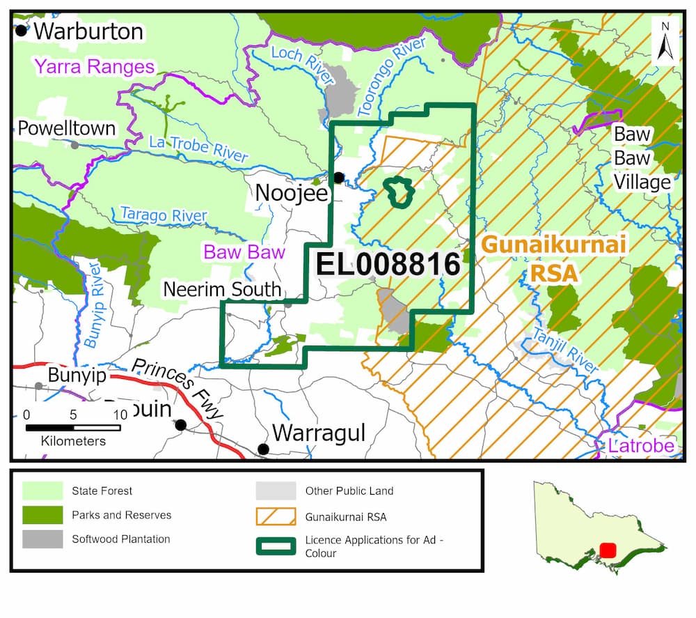 Map of application area for EL008816