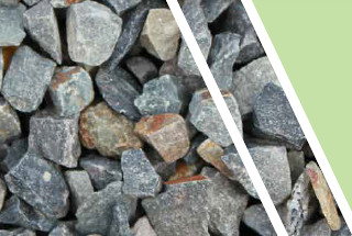 Rocks with decorative colour strip