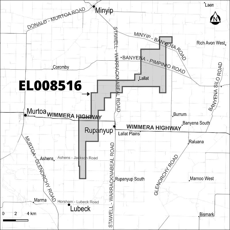 Map of application area for EL008516