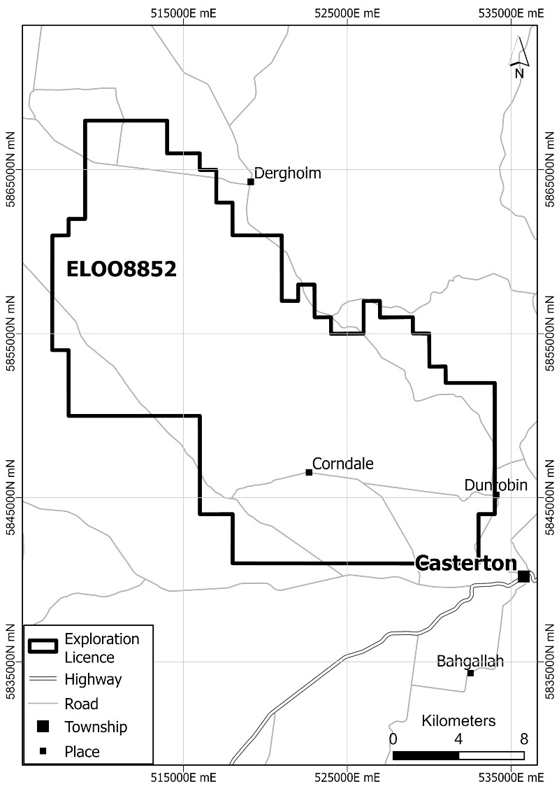 Map of application area for EL008852