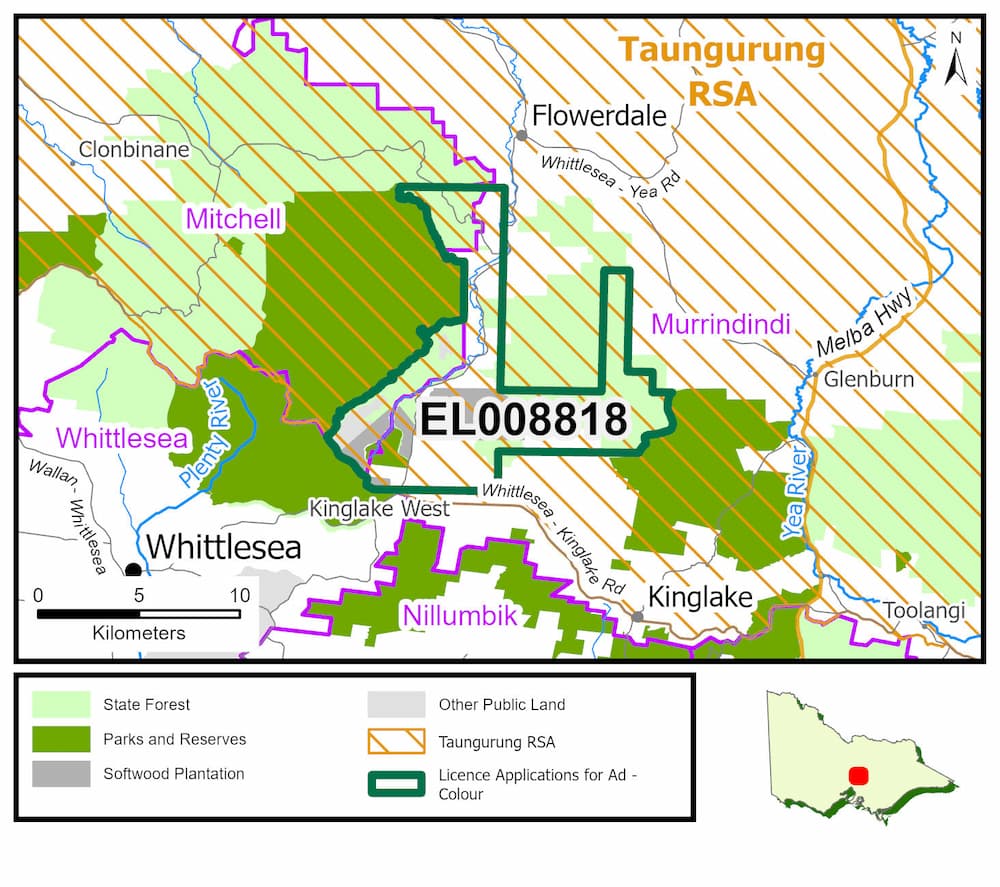 Map of application area for EL008818