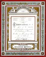 Click to see the larger image. Amsterdam International Exhibition diploma of honour for the honourable minister for mines for the exhibit of a geological collection in 1883