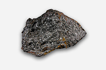 Micaceous hematite from Nowa Nowa, Victoria (Scale: 16 cm) A fragment of iron