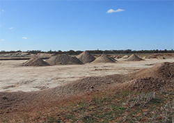 Mounds of sand.